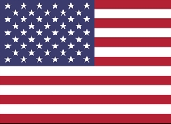 [ai] The flag of the United States, featuring thirteen horizontal stripes in red and white, with a blue rectangle in the upper left corner containing fifty white stars arranged in nine rows.